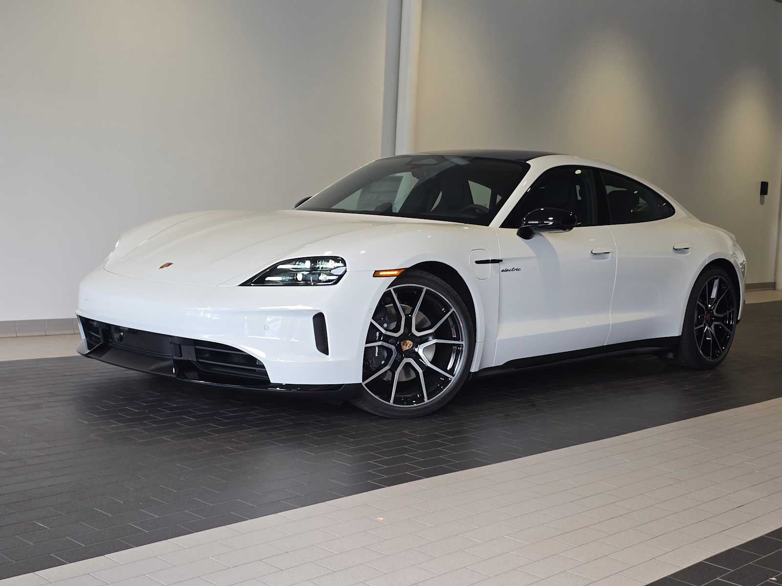 2026 Porsche Taycan Taycan 4 Black Edition in White — front three-quarter view