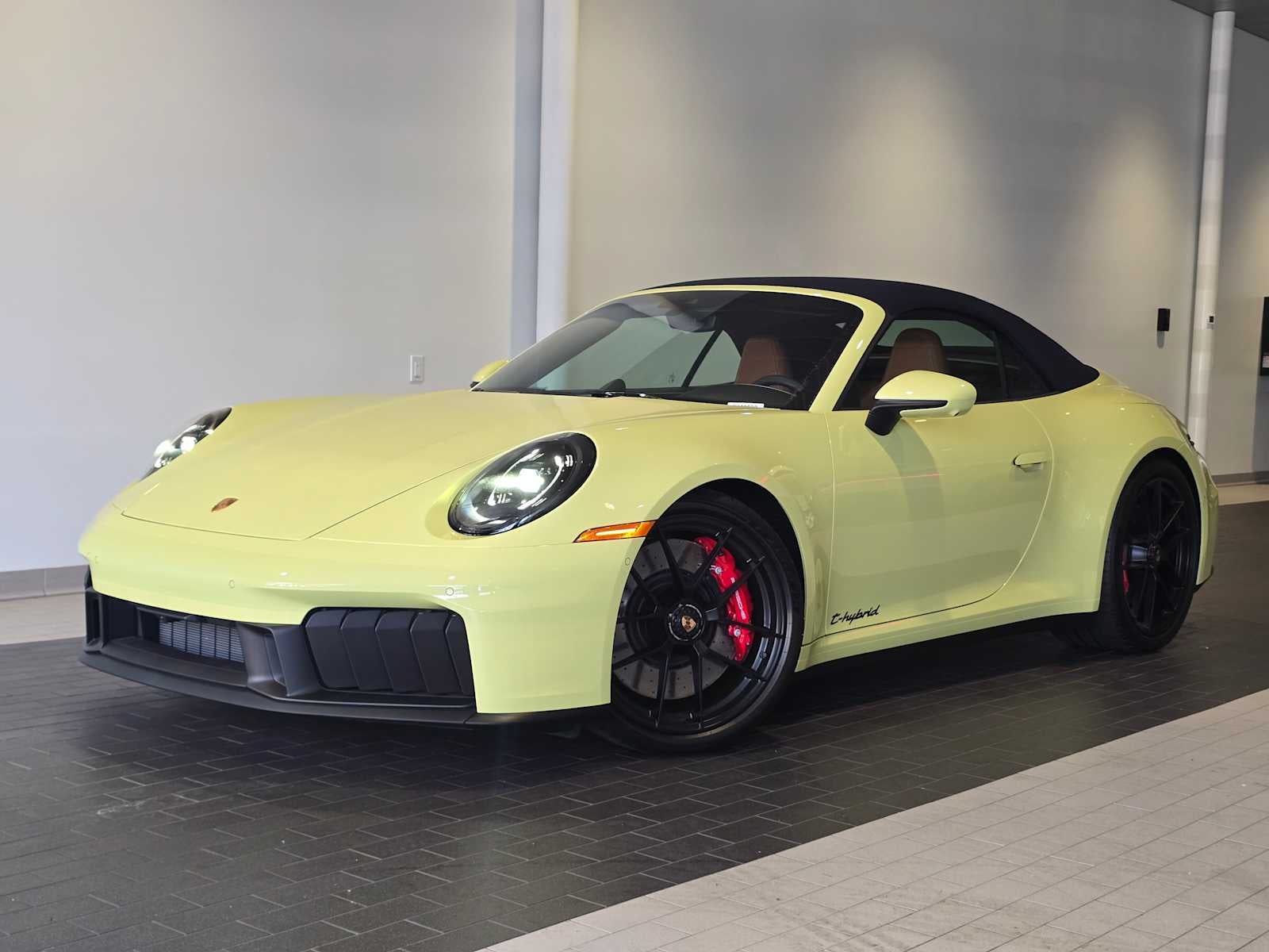 2026 Porsche 911 911 Carrera 4 GTS Cabriolet in Cartagena Yellow Metallic — front three-quarter view