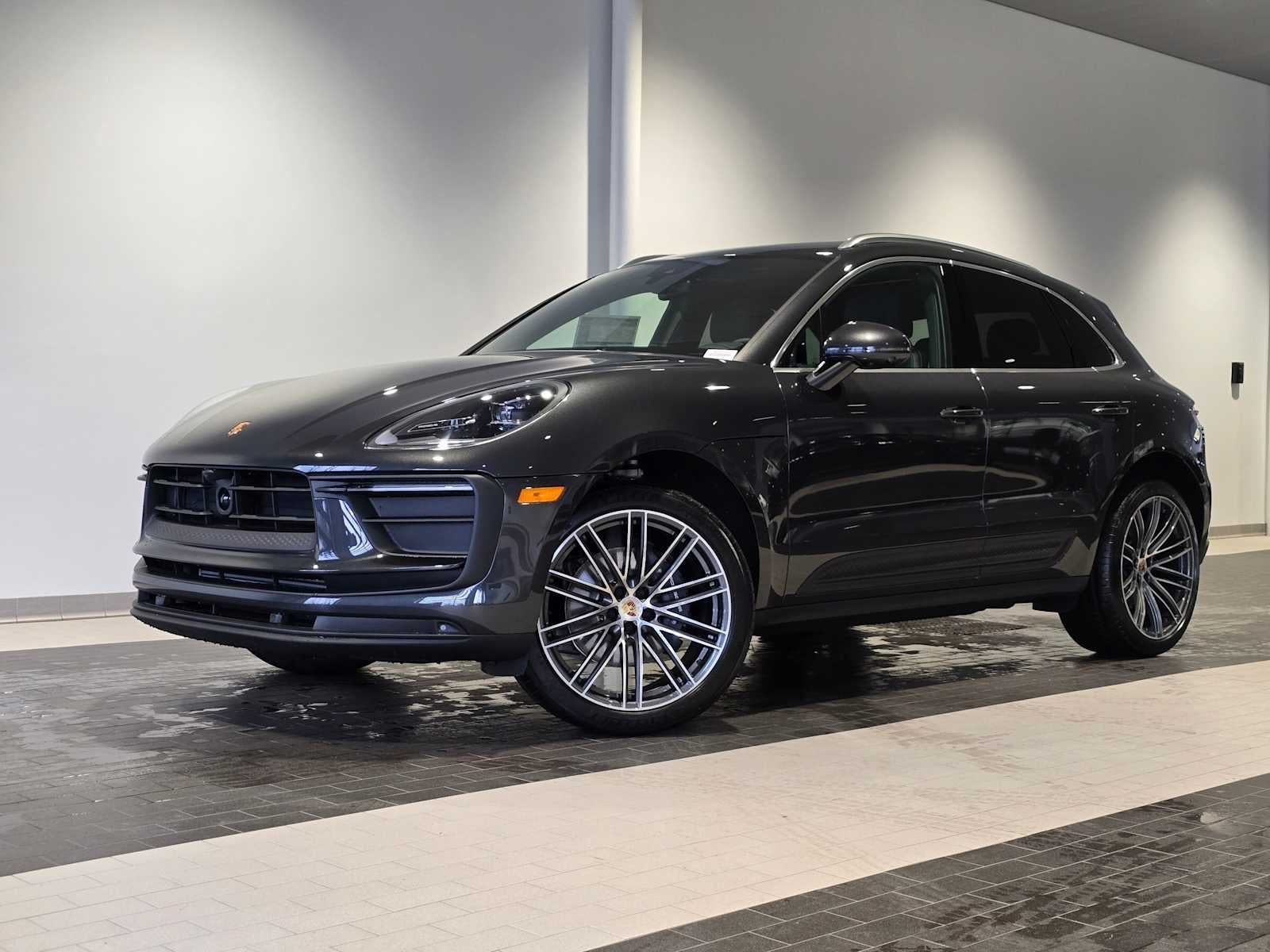 2026 Porsche Macan Macan in Volcano Grey Metallic — front three-quarter view