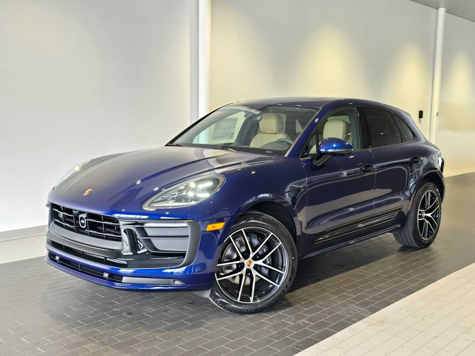 2026 Porsche Macan Macan in Gentian Blue Metallic — front three-quarter view