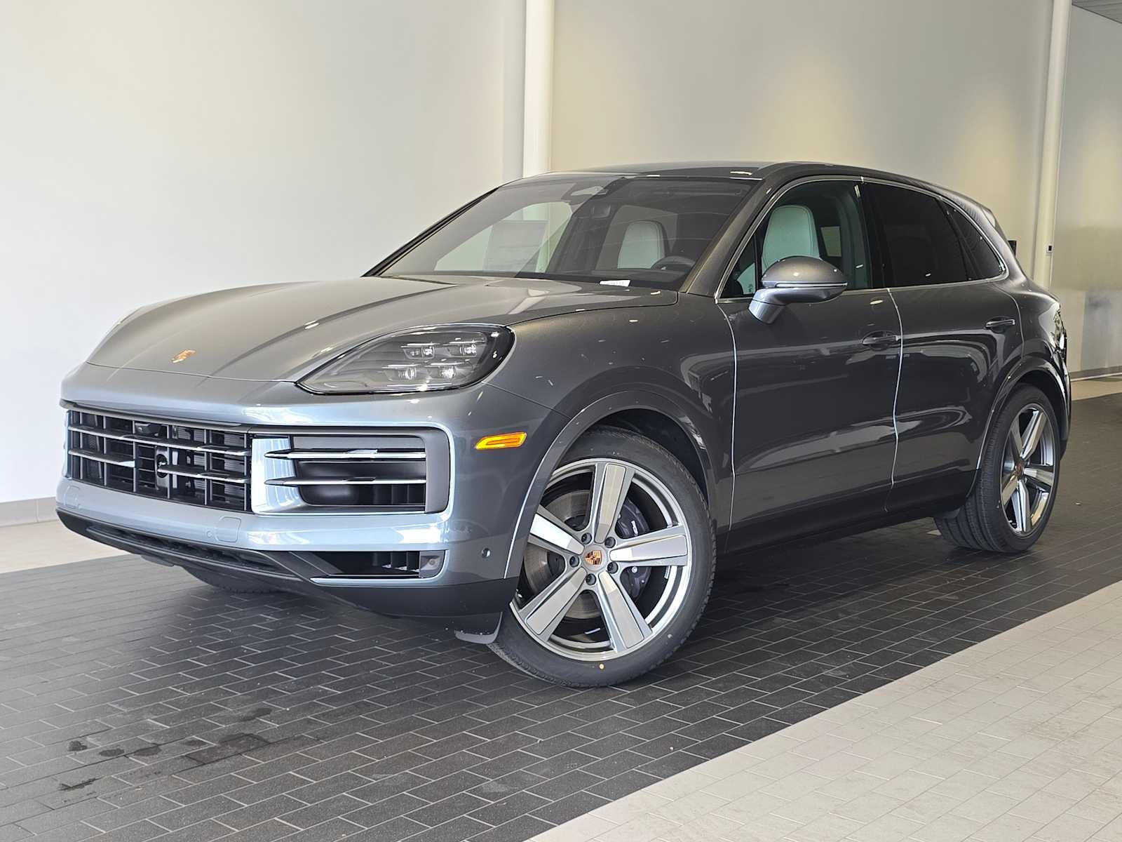 2026 Porsche Cayenne Cayenne in Vanadium Grey Metallic — front three-quarter view