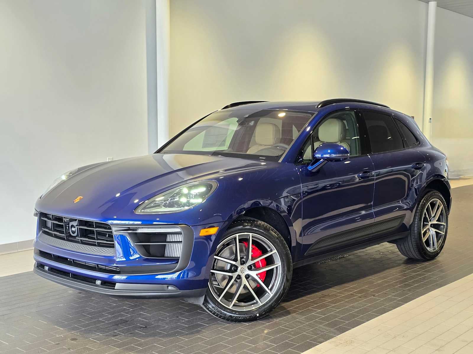 2026 Porsche Macan Macan S in Gentian Blue Metallic — front three-quarter view