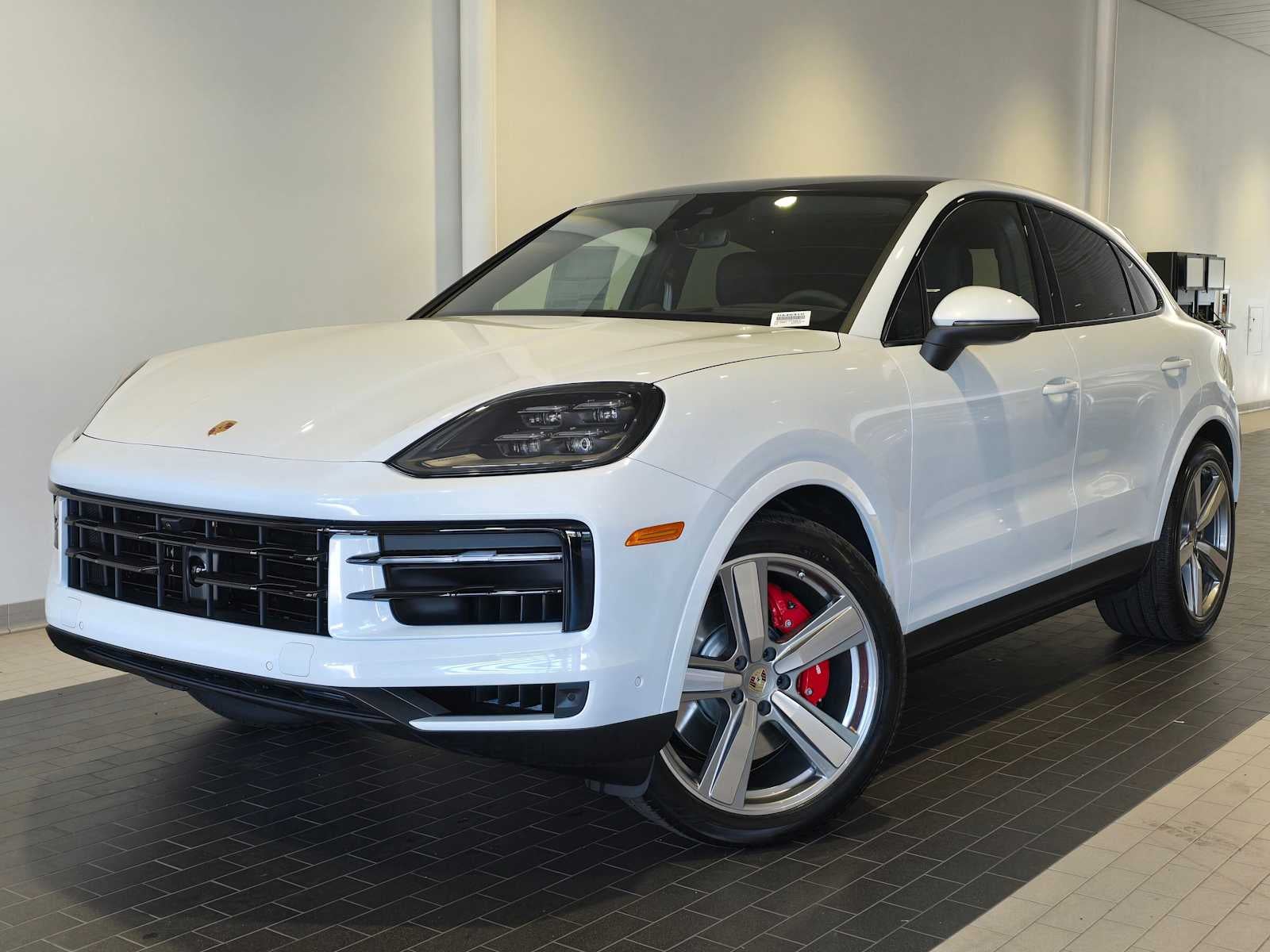 2025 Porsche Cayenne Cayenne S Coupe in Carrara White Metallic — front three-quarter view