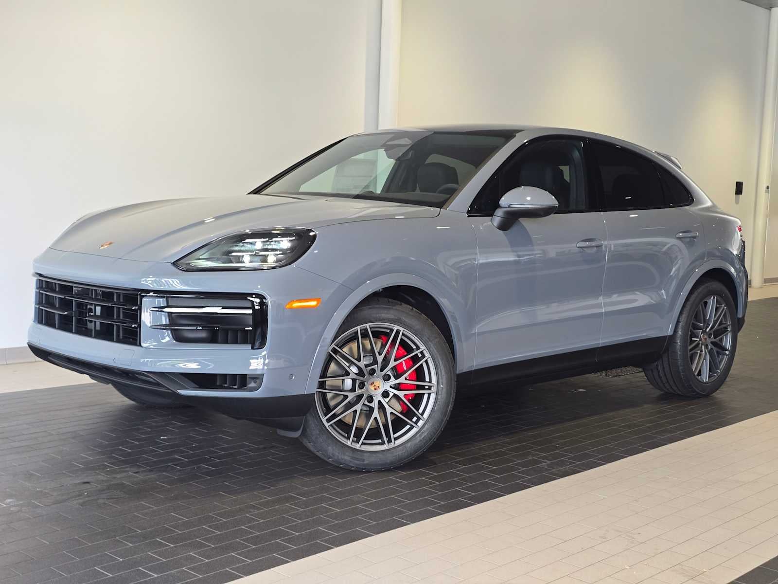 2026 Porsche Cayenne Cayenne S Coupe in Arctic Grey — front three-quarter view