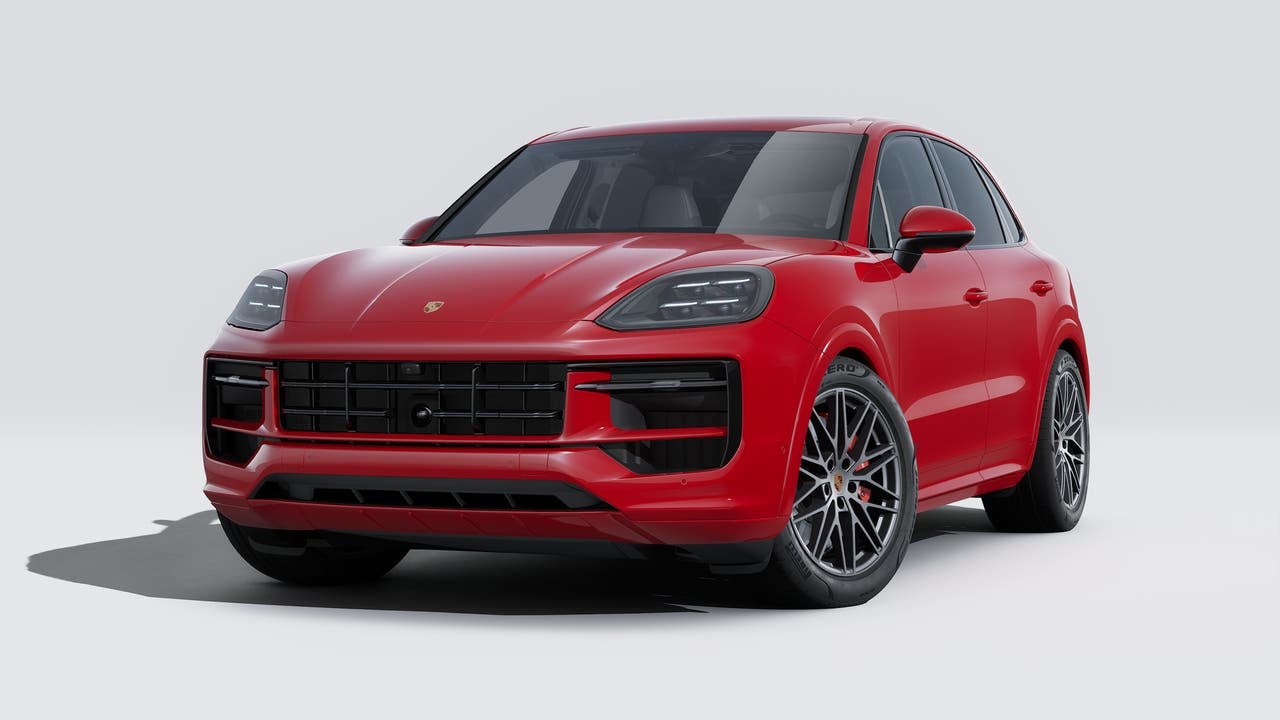 2026 Porsche Cayenne Cayenne GTS in Carmine Red — front three-quarter view