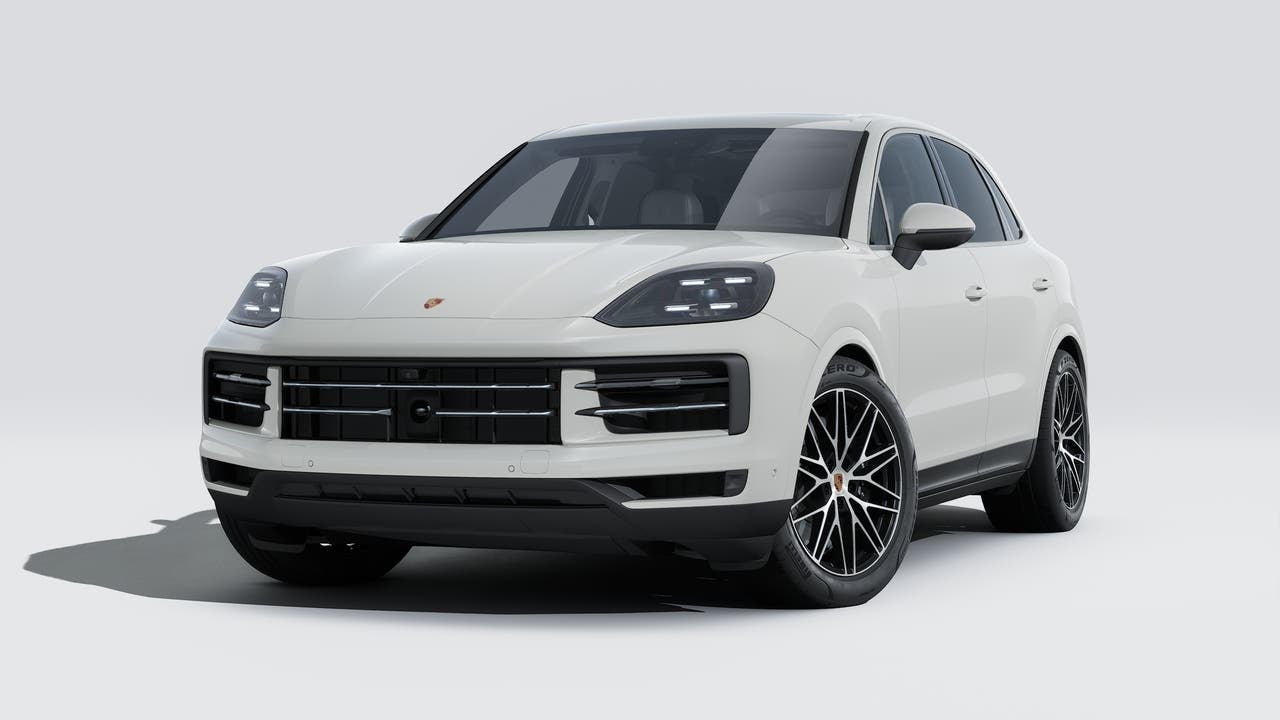 2026 Porsche Cayenne Cayenne S in Chalk — front three-quarter view