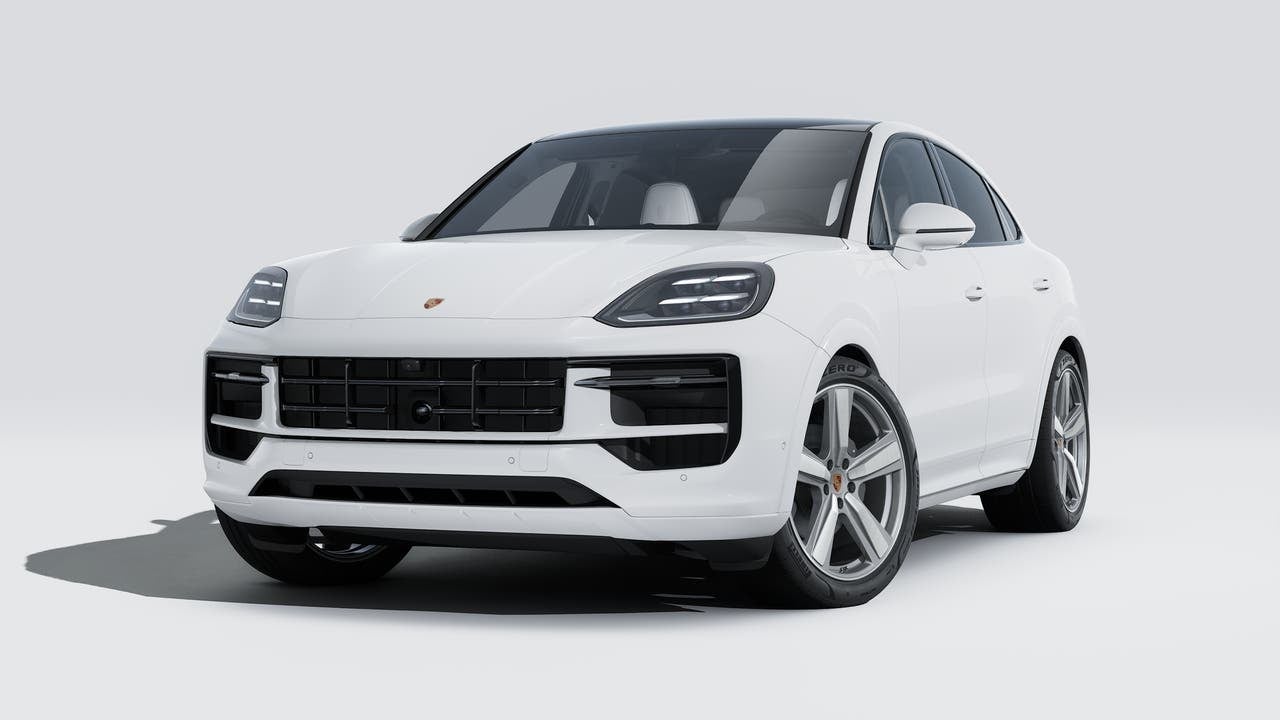 2026 Porsche Cayenne Cayenne Coupe in White — front three-quarter view