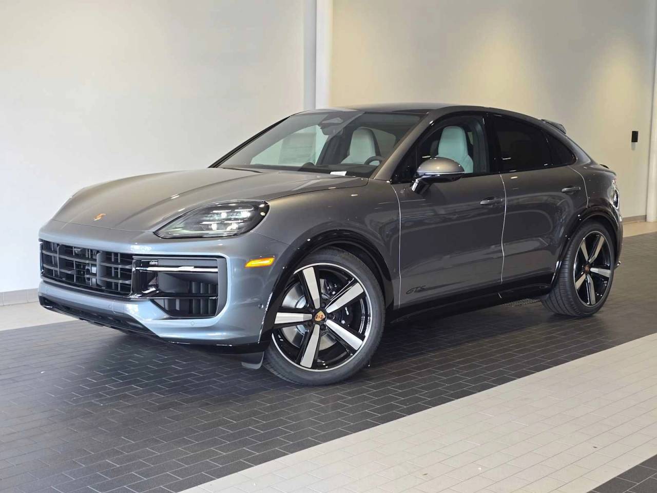 2026 Porsche Cayenne Cayenne GTS Coupe in Vanadium Grey Metallic — front three-quarter view